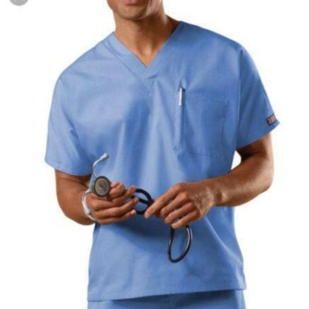 CHEROKEE 4777 CARIBBEAN BLUE UNISEX SCRUB TOP 2XL